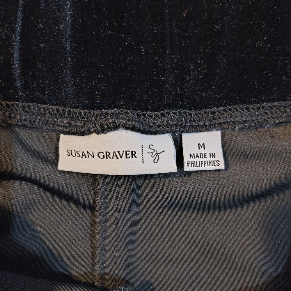 Susan Graver Black Velour Pants Medium - Picture 4 of 6
